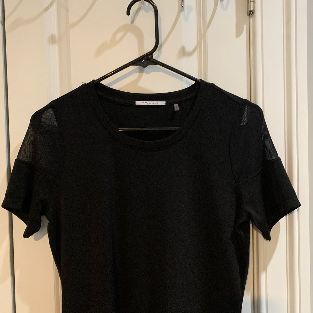 Chic Tahari Dress with Sheer Sleeves - Picture 2 of 3